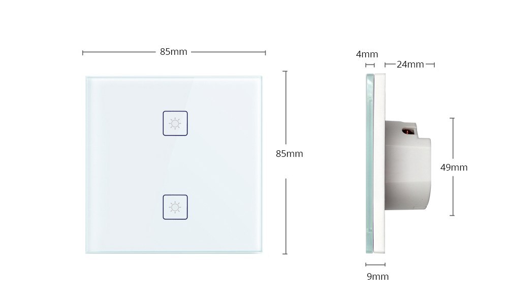 Zigbee 3.0 2 Gangs EU Wall Light Switch Work With Amazon Alexa Google Home via SmartThings Bridge APP Phone Voice Control