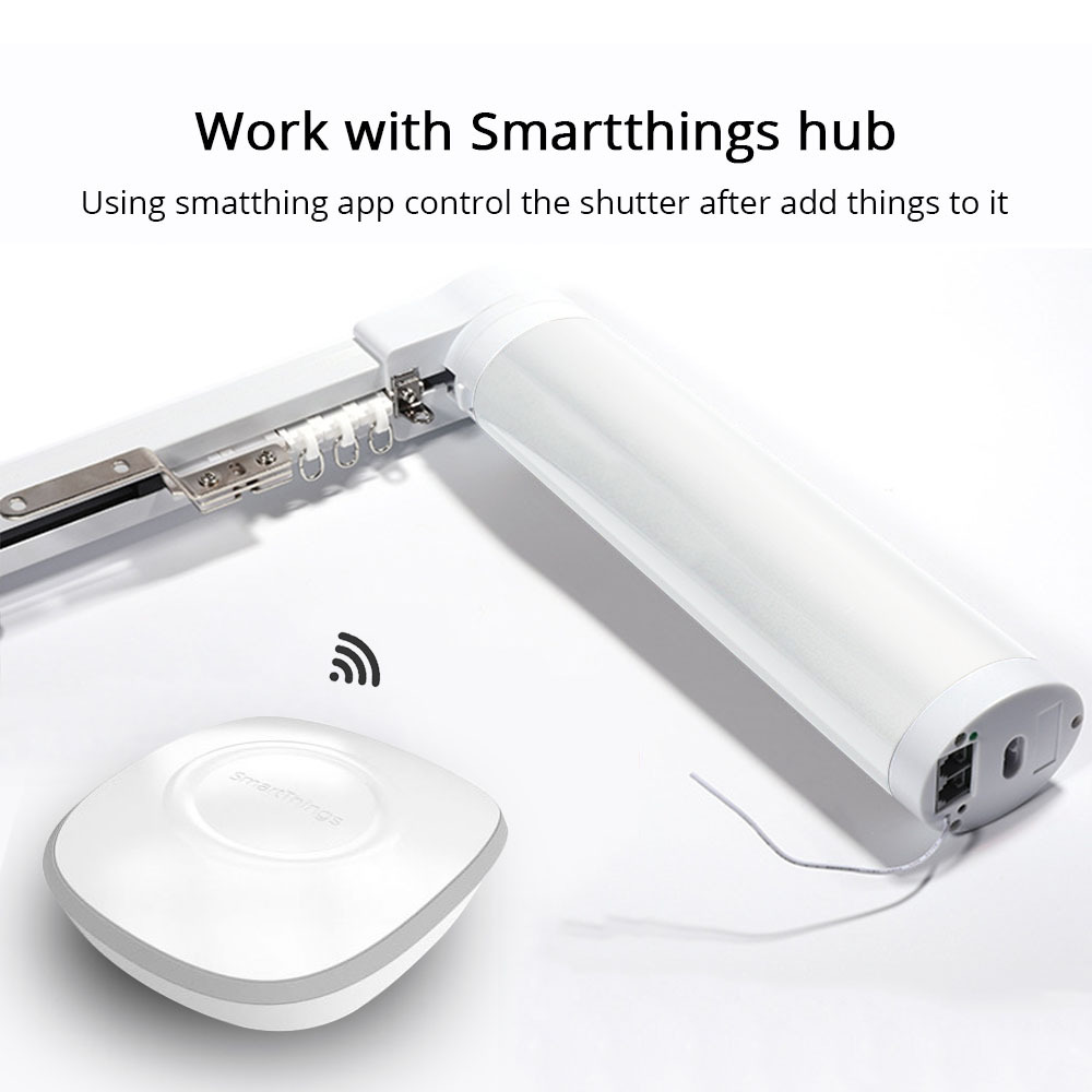 Z-wave Slide Blind Motor With Track Work With Smartthings APP Push Control Electric Motorized Shade Motor