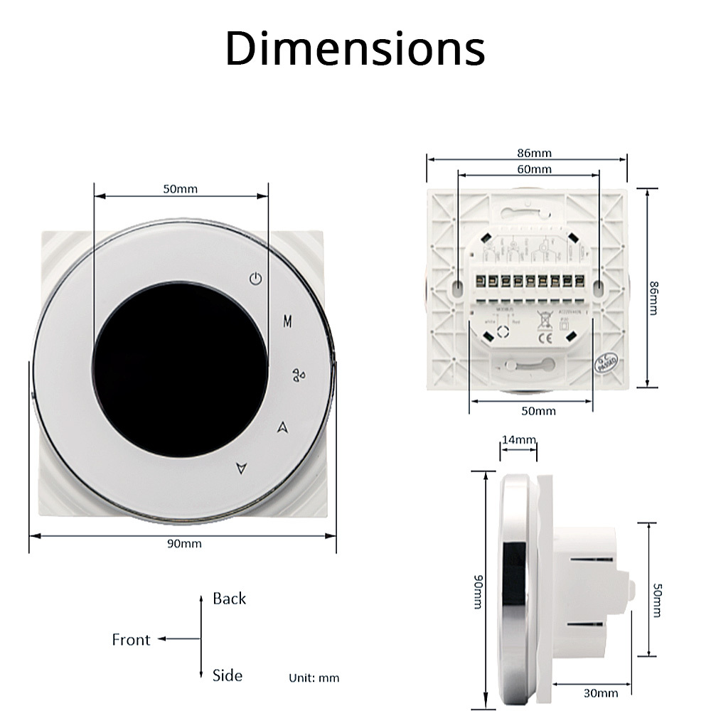 WiFi Thermostat for Air Condition Compatible with Amzon Alexa Google Home Smart Life app Control Programable