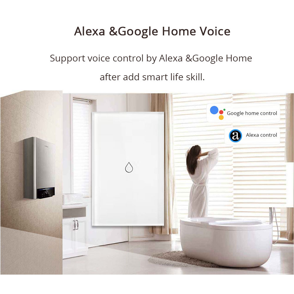 Smart Wifi Water Heater Switch Boiler Switches Alexa Google Home Voice US standard Touch Panel Timer Outdoor 4G App Control