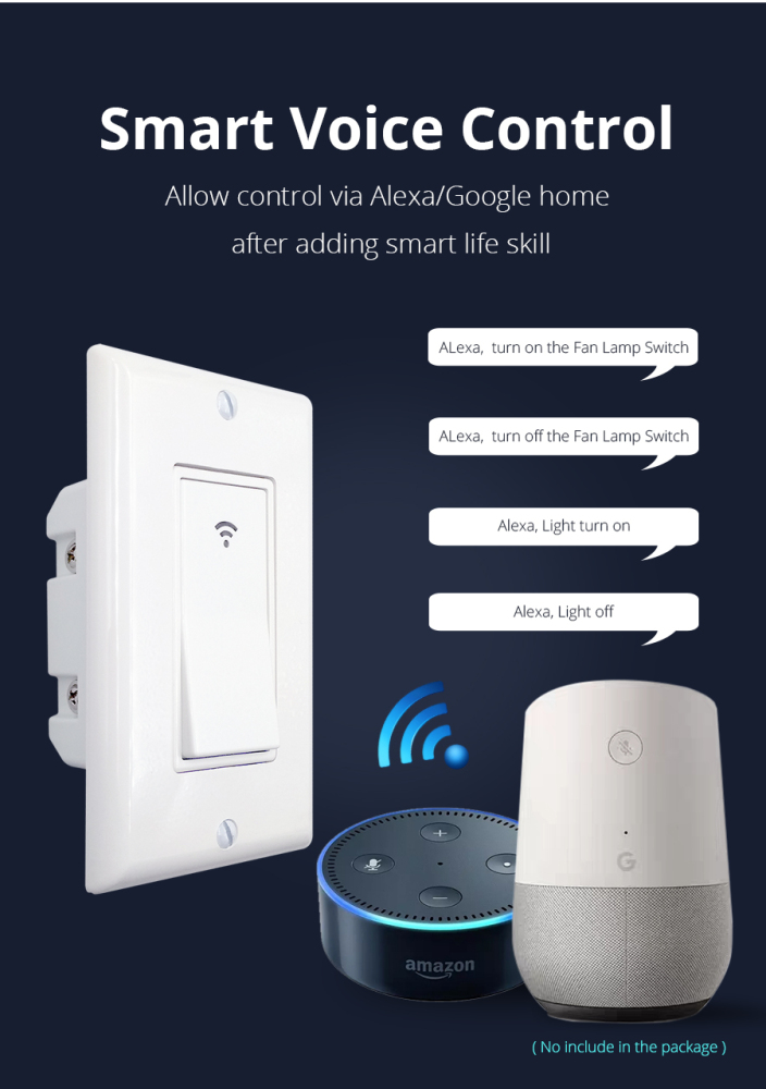 Zemismart WiFi switch Push Wall Switches Alexa Google home Enable APP Remote Control