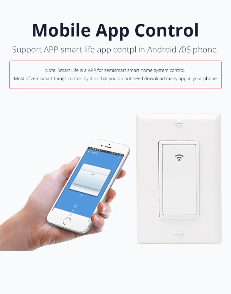 Zemismart WiFi switch Push Wall Switches Alexa Google home Enable APP Remote Control