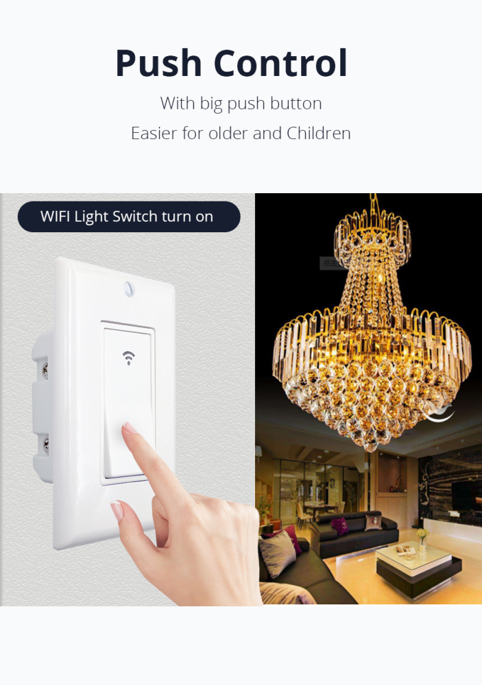 Zemismart WiFi switch Push Wall Switches Alexa Google home Enable APP Remote Control