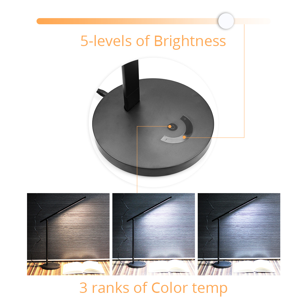 WiFi LED Desk Lamp Dimmerable Alexa Google Home Voice Smart life APP Manual Touch Control Black