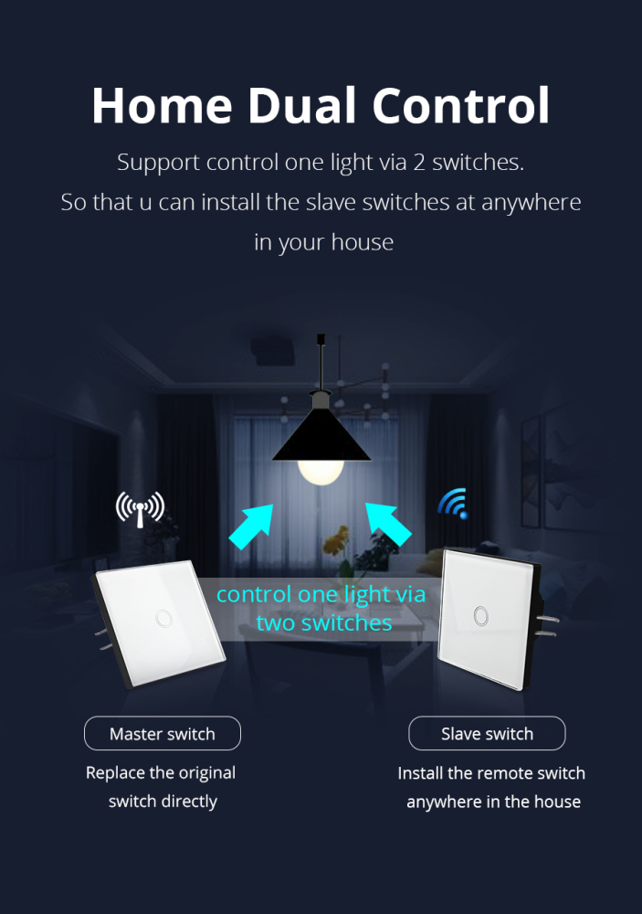 Zemismart WiFi Wall Switch 2 Way Remote Control Light Smart life APP Alexa Google Home Voice Control Master and Slave Switches