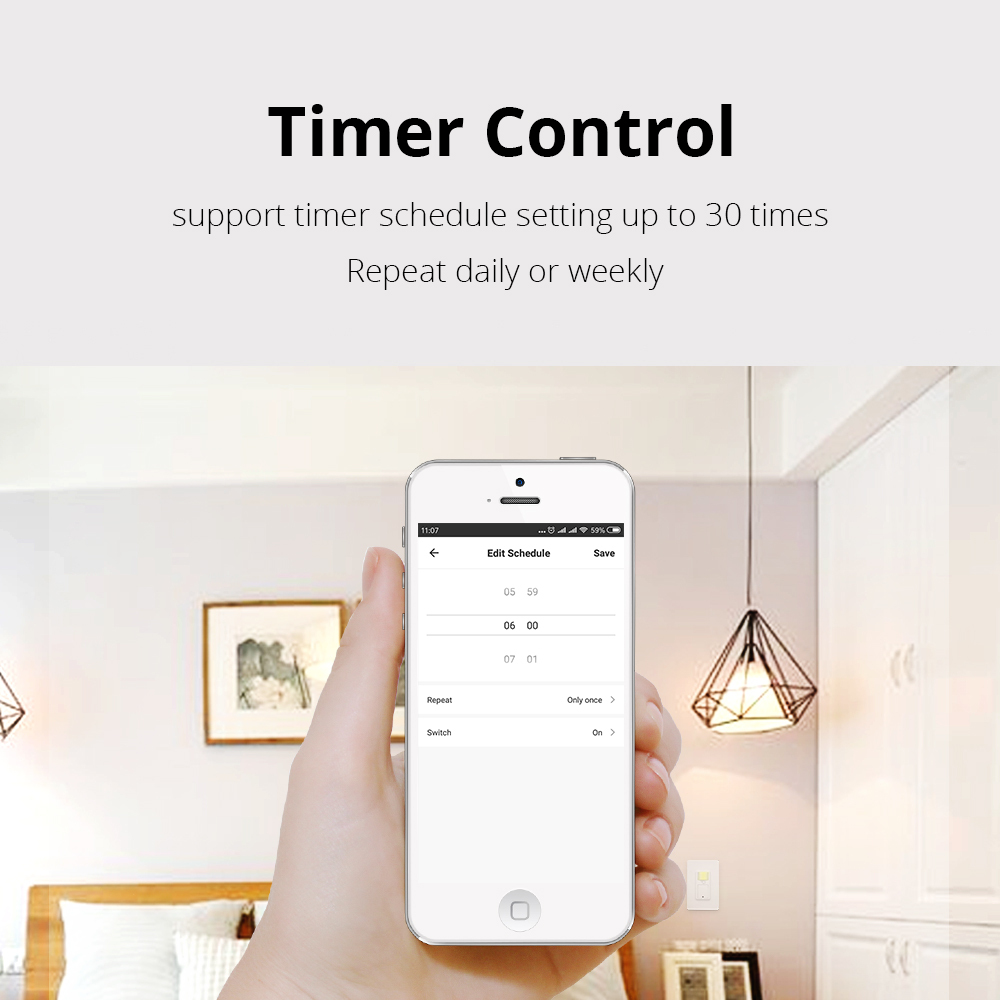 WiFi Switch with Microwave Sensor Light Smart Life APP Alexa Google Home Voice control Wall Light Push Switches