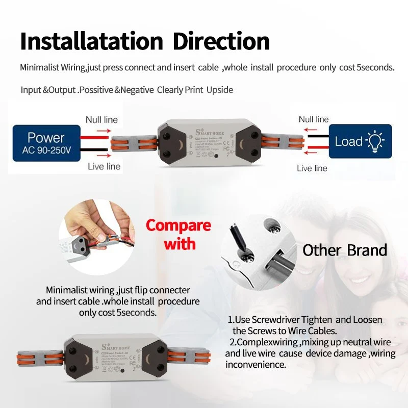Smart Life Switch with RF Remote Control For DIY Home Devices to Work With Alexa Google Home