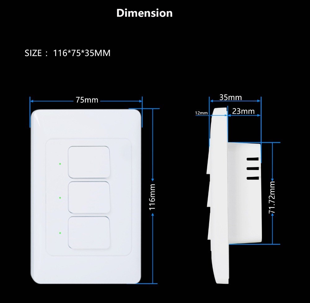 Zemismart WiFi Light Switch works with Tuya Alexa Google Home Enable Smart Life Wall Push Button Switch 1/2/3 Gangs Neutral Optional
