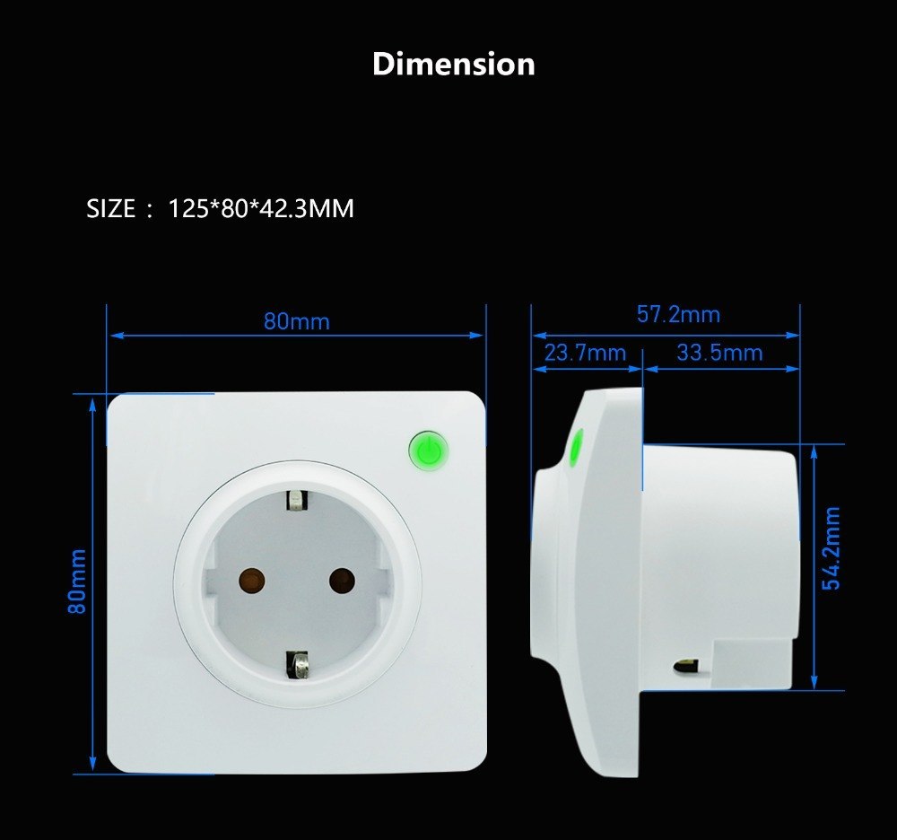 DE Outlet EU Smart Wifi Plug Alexa Google Home Online Electric Monitor Timer Control APP Control Home Automation