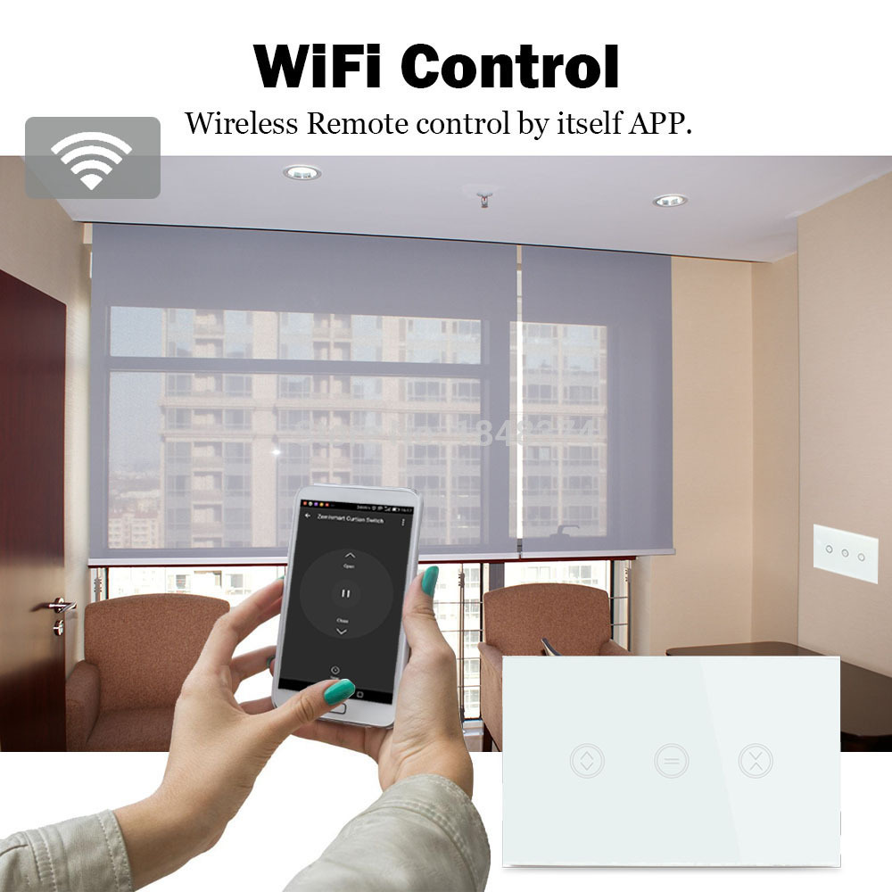 Zemismart US WIFI Blind Switch Curtain Wall Switch WiFi Control via APP or Voice Control by Alexa Google Home Smart Home With Feedback