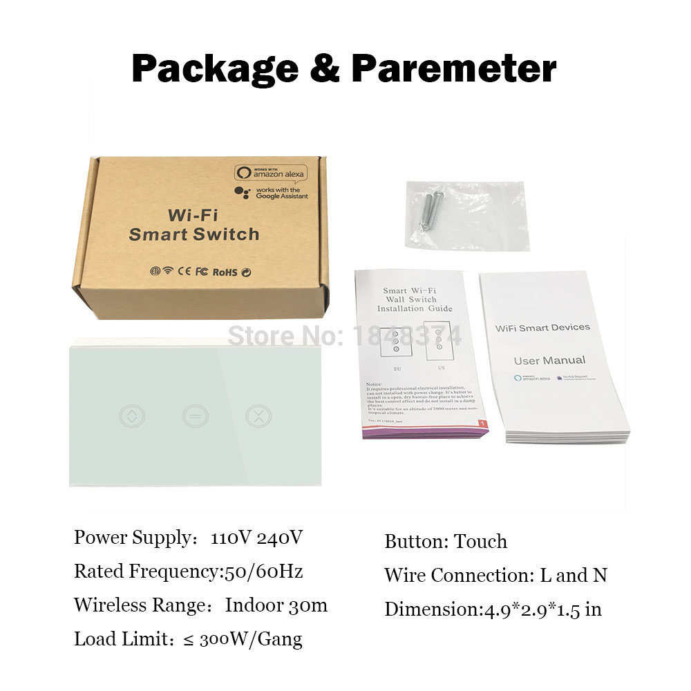 Zemismart US WIFI Blind Switch Curtain Wall Switch WiFi Control via APP or Voice Control by Alexa Google Home Smart Home With Feedback