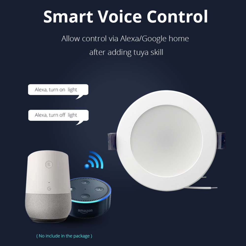 Zemismart SAA 3.5 inch WiFi RGBCW Led Downlight 10w Voice Control by Alexa Echo Google Home Assistant Home Automation