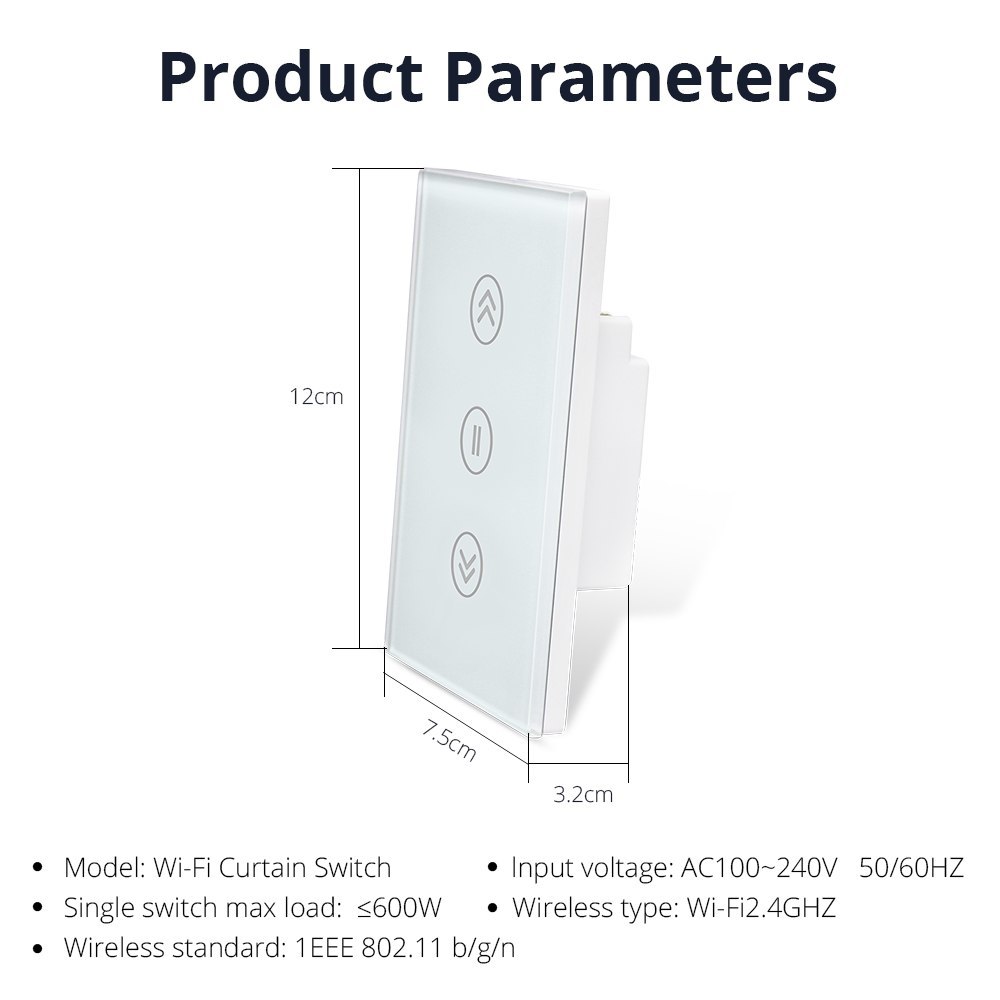 Zemismart New Design US WiFi Curtain Switch Alexa Google Home works with Smart Life TUYA Blind Wall Switches