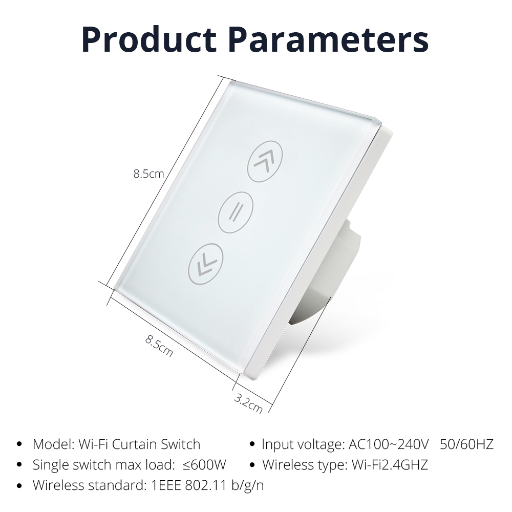 Zemismart Energy Saving EU WiFi Curtain Switch Electric Smart Blind Switches works with TUYA Alexa Google Home Voice Control Backlit optional