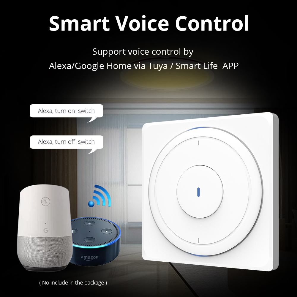 Zemismart EU WiFi Wall Push Light Switch Alexa Google Home Enable Smart Life APP ControlOne Gang Two Gangs Three Gangs