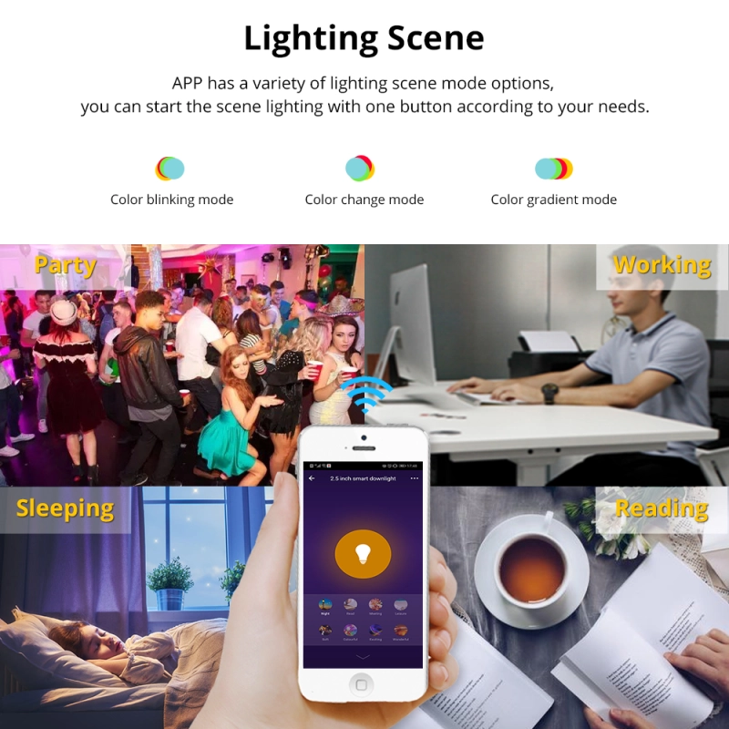 Zemismart 2.5/6 inch WiFi RGBCW Led Downlight 7w 10w Voice Control Alexa Echo Dot Spot Show Google Home Assistant  Home Automation