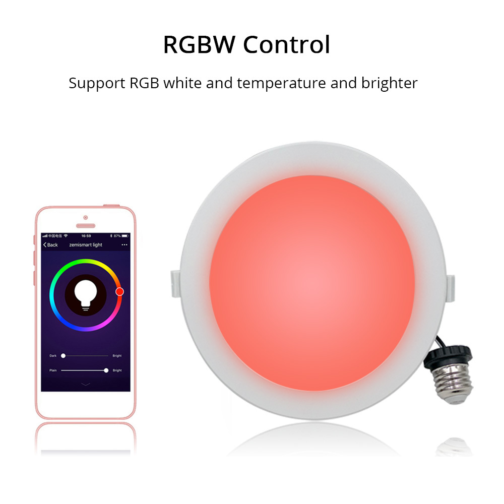 Zemismart US 6 inch WiFi RGB Led Downlight Alexa Google Recessed Lamp Smart Life APP Control Ceiling Light