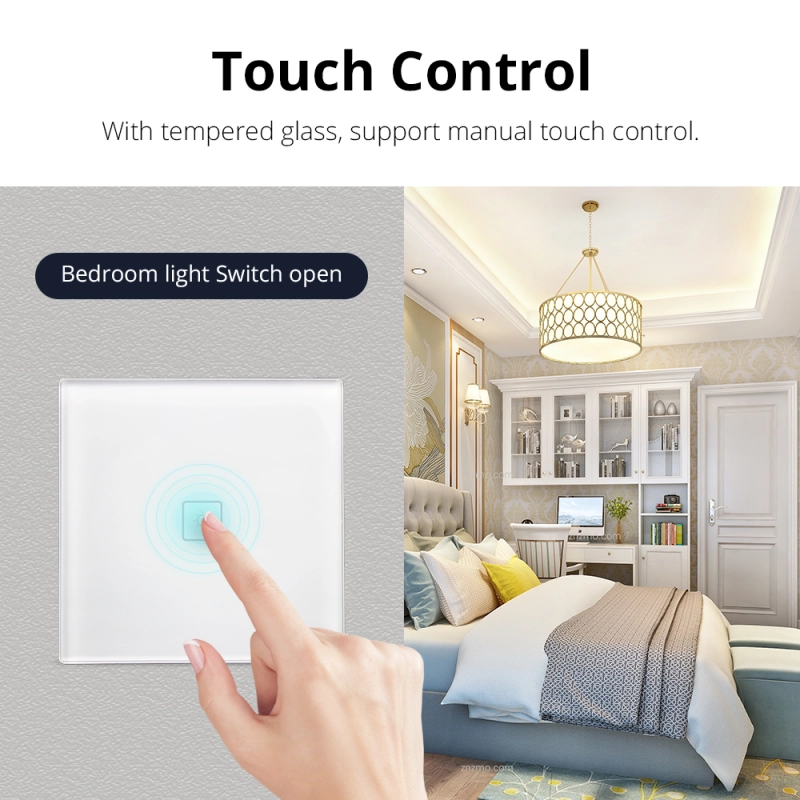 Zigbee 3.0  EU One Gang Wall Light Switch Compatible with SmartTing Hub Echo Plus APP Phone Voice Control