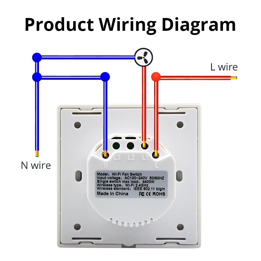 Zemismart EU Alexa Google Home Smart Ceiling Fan Switch Support Timer Speed Group Control
