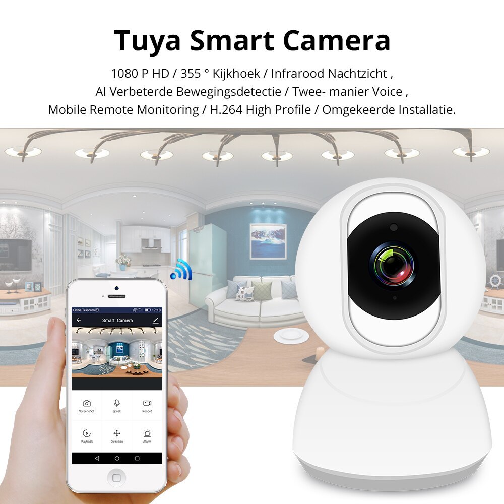 Tuya WiFi CCTV 1080P Camera Tilt Intercome  ONVIF Smart Home Security Alarm