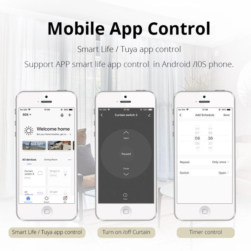Zemismart WiFi Smart Home Touch Switch for Curtain Motor tuya Jinvoo APP control Alexa Gooogle Home  Wall Switch