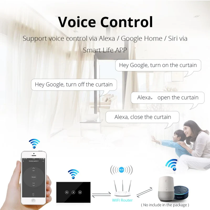 Zemismart WiFi Smart Home Touch Switch for Curtain Motor tuya Jinvoo APP control Alexa Gooogle Home  Wall Switch