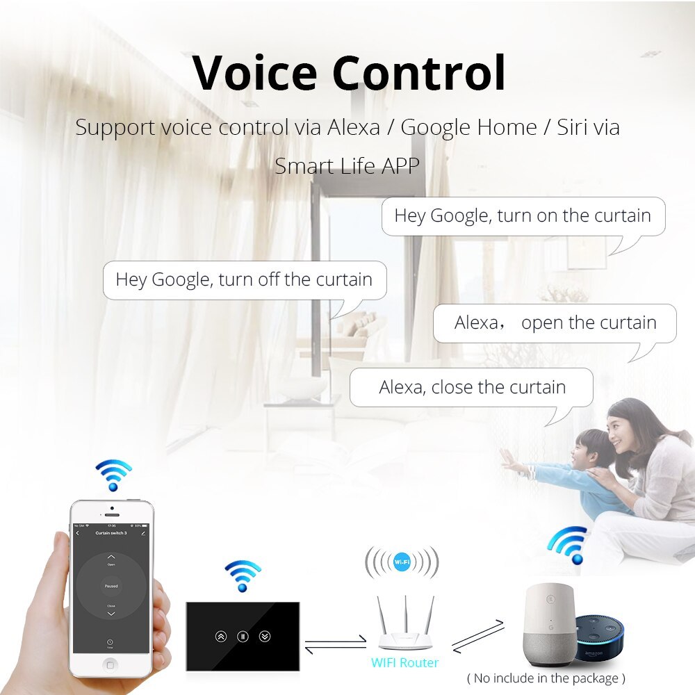 Zemismart WiFi Smart Home Touch Switch for Curtain Motor tuya Jinvoo APP control Alexa Gooogle Home  Wall Switch