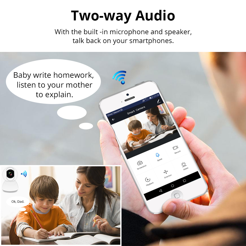 Tuya WiFi CCTV 1080P Camera Tilt Intercome  ONVIF Smart Home Security Alarm
