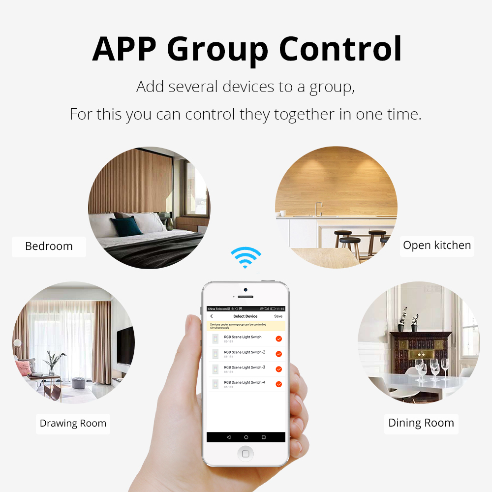 WiFi Wall Light Switch with Night Light Smart Life APP Alexa Google Home Voice control Smart US Push Switches