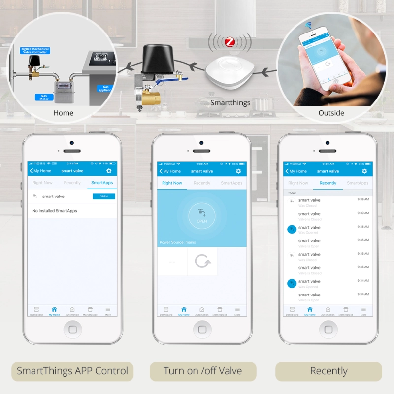 Electronic Smart WiFi Water Shut Off Zigbee Irrigation Controller Watering System Automatic Gas Valve SmartThings Control