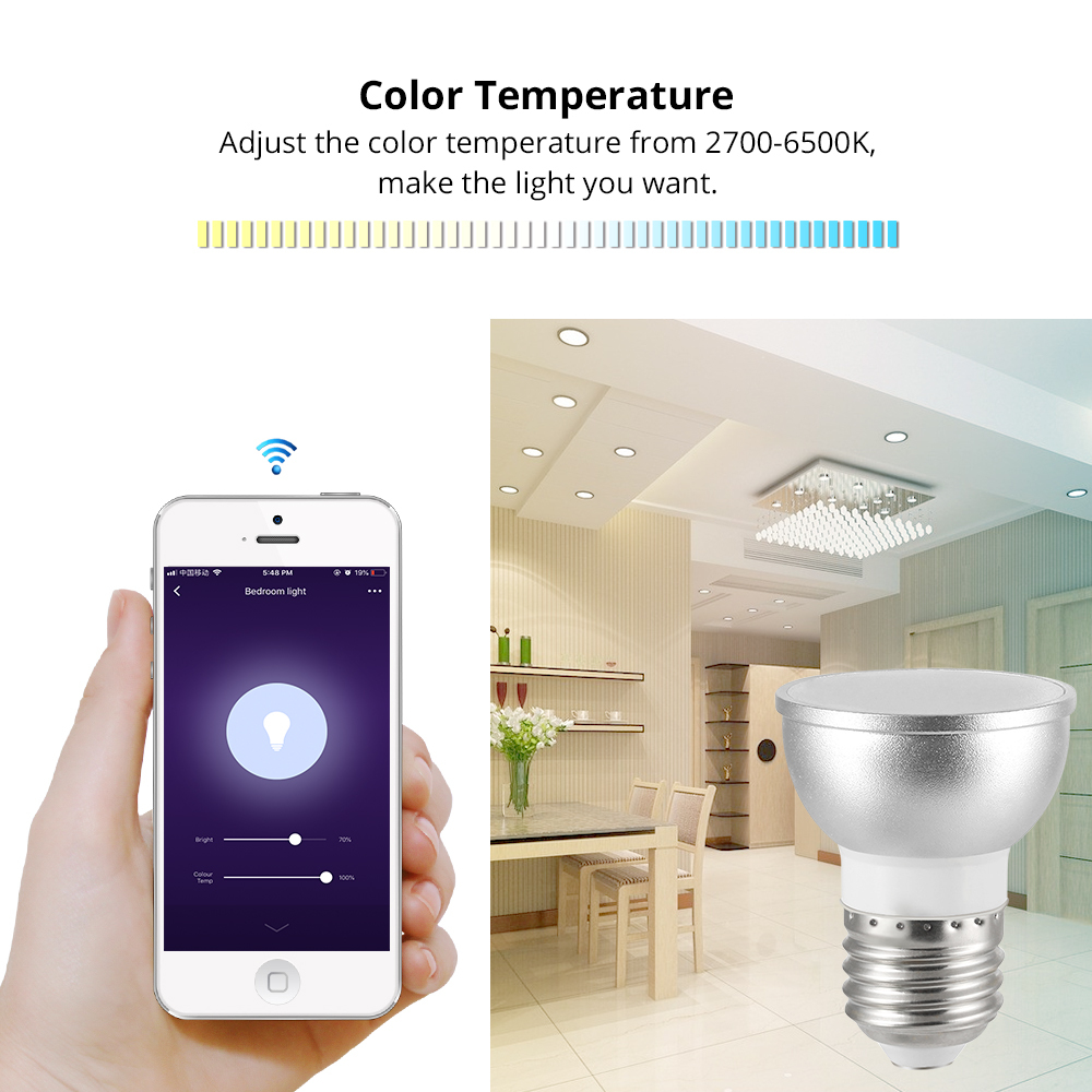 E26 E27 LED WiFi Bulb Alexa Google Home Assistant  works with Tuya Smart Life APP Remote Control RGB Light Dimmer Lamp