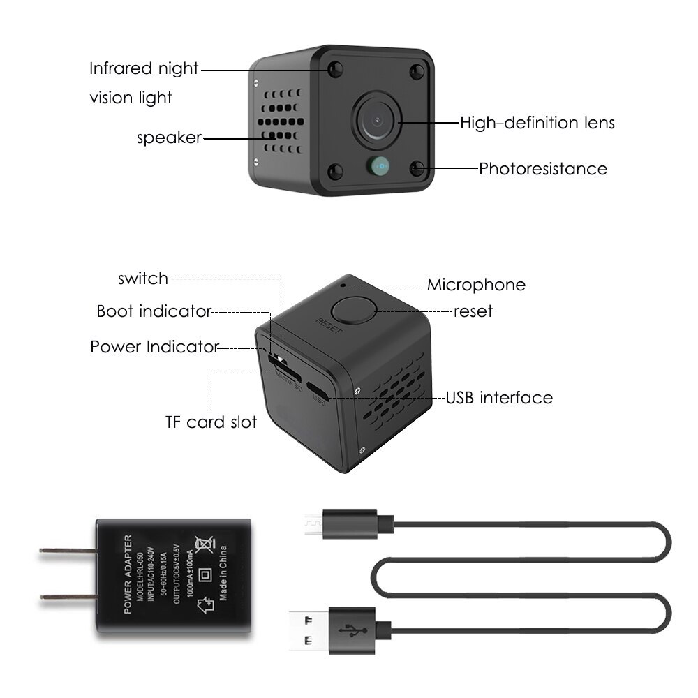 Tuya Smart 1080P Mini Camera With Echo Show Onvif Recording Night Vision Motion Detection Audio Video Synchronization Funtion