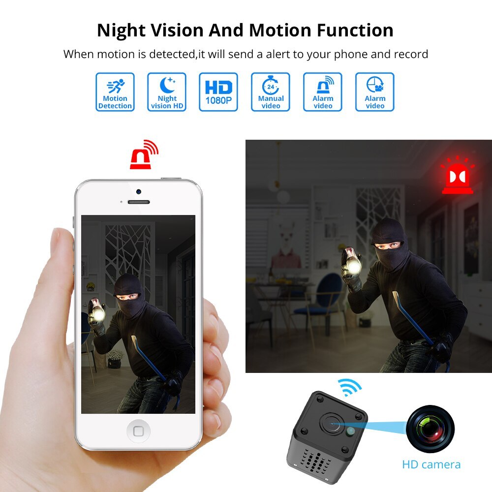 Tuya Smart 1080P Mini Camera With Echo Show Onvif Recording Night Vision Motion Detection Audio Video Synchronization Funtion