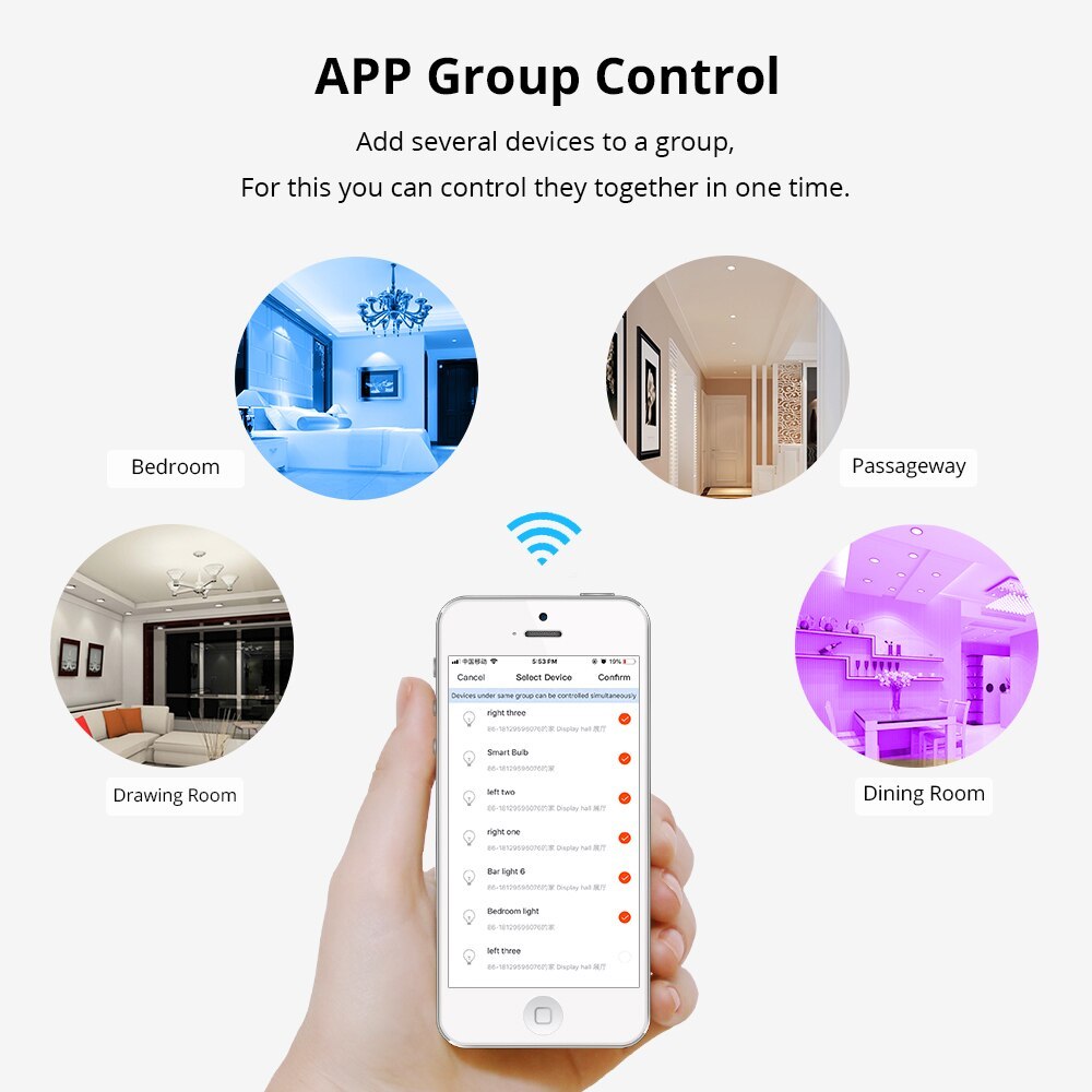 E26 E27 LED WiFi Bulb Alexa Google Home Assistant  works with Tuya Smart Life APP Remote Control RGB Light Dimmer Lamp