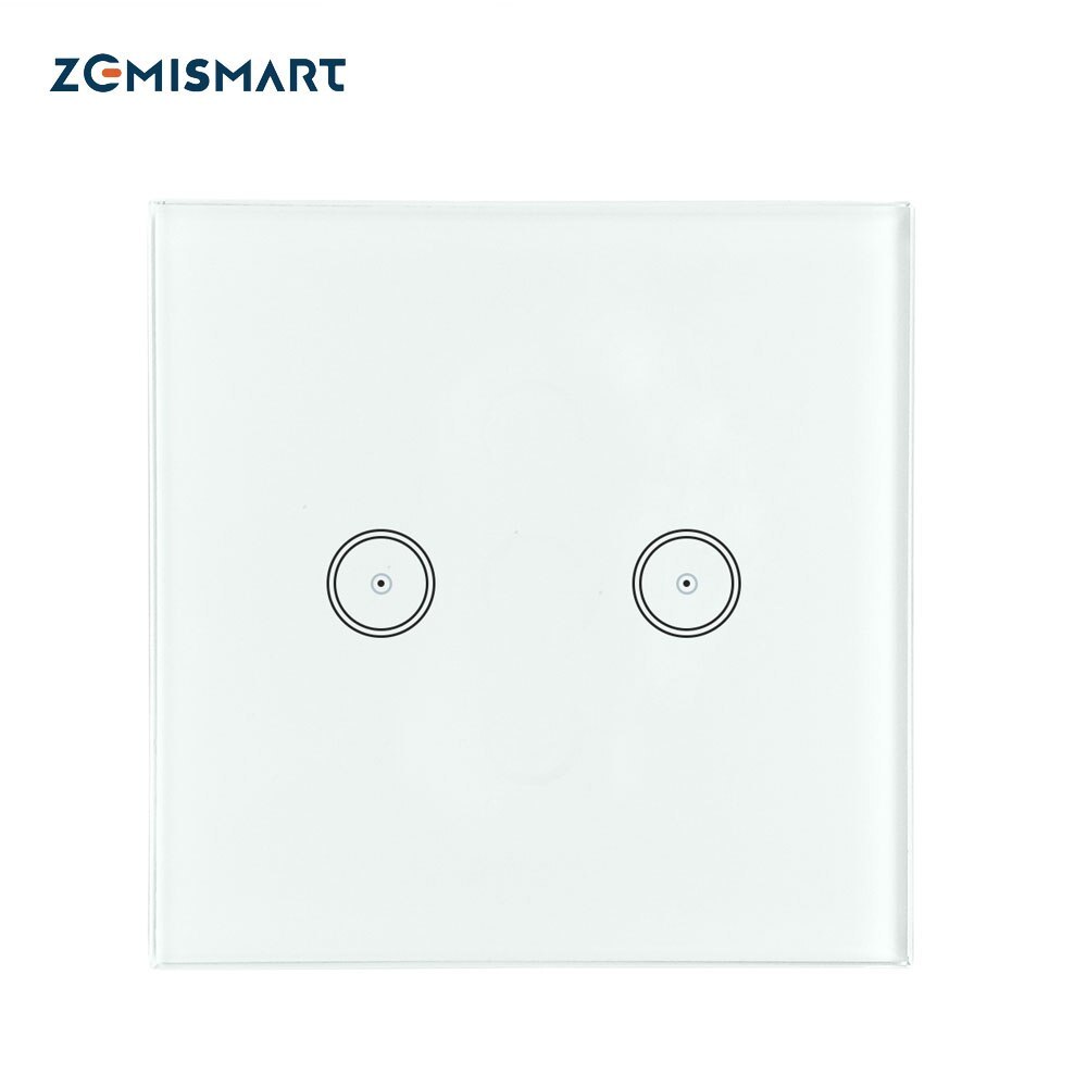 Zemismart Zigbee UK 86mm Single Fire Light Switch 2 gangs Switches SmartThings Control