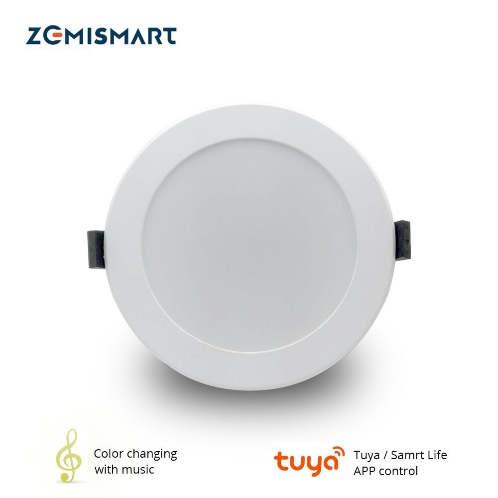 Zemismart 4 inch WiFi RGBCW Color Changing With Music for Home Party Led Downlight Ceiling Light Alexa Google Home Enable