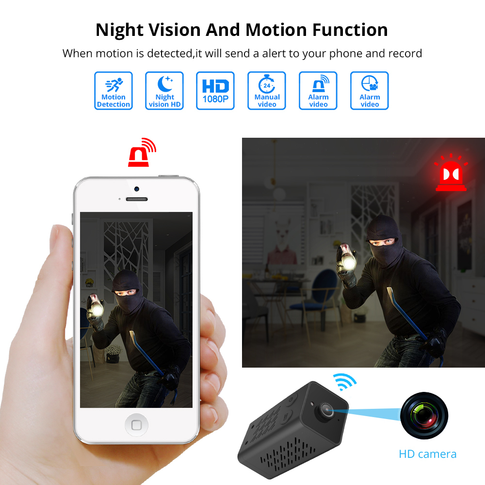 Zemismart wifi IP Mini Camera Home Security Wireless Surveillance Camera Remote Monitor Camera Onvif 1080P HD Echo Show