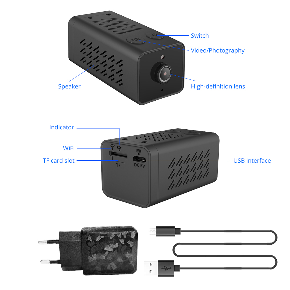 Zemismart wifi IP Mini Camera Home Security Wireless Surveillance Camera Remote Monitor Camera Onvif 1080P HD Echo Show