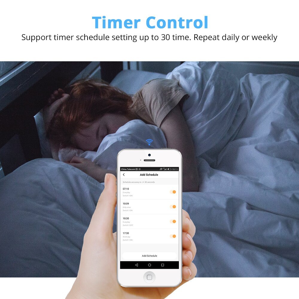 WiFi Light Switch with USB Port Outlet  US 2 gangs Tuya Control Alexa Enable 110V