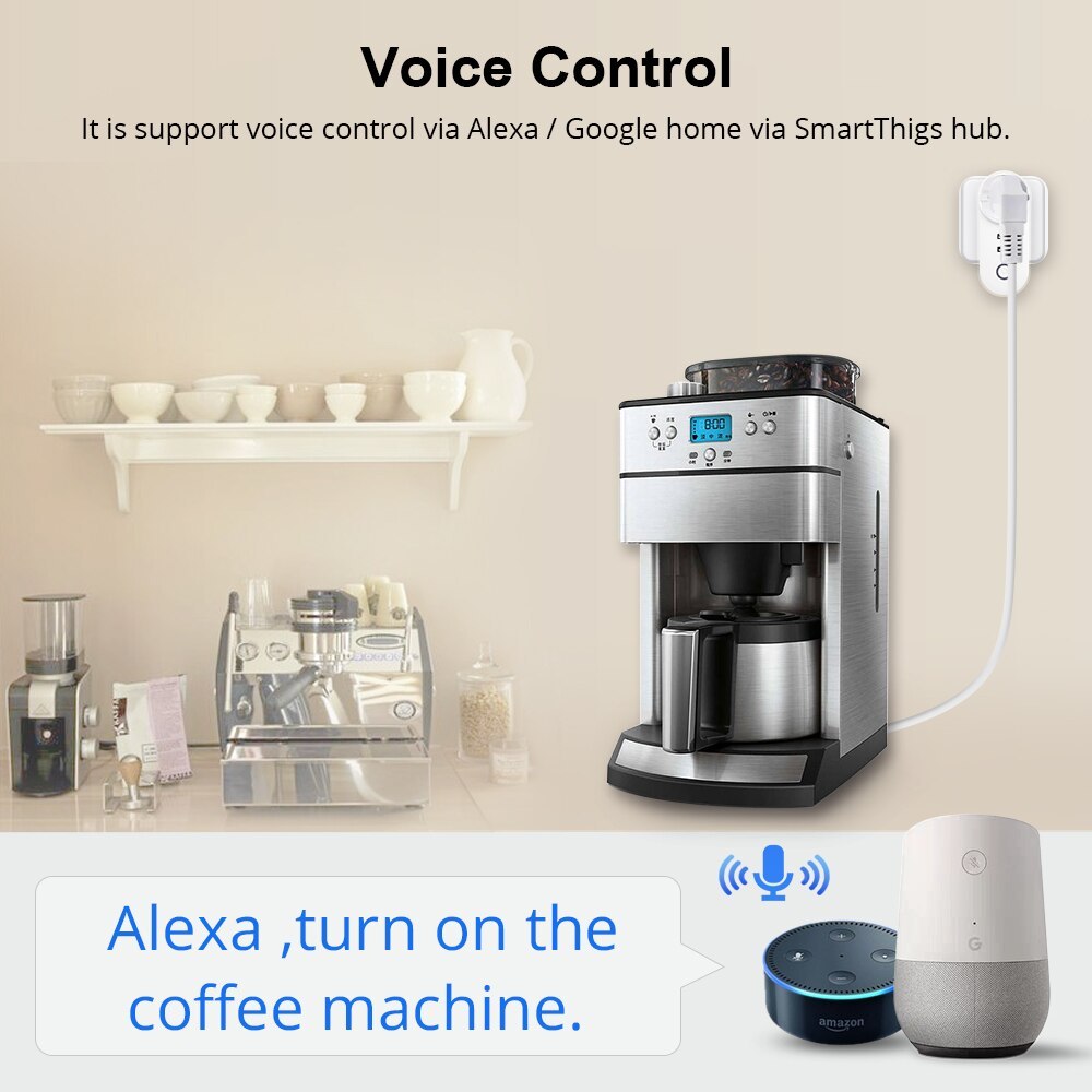 Smart WiFi Power EU Plug Outlet Socket with USB Tuya App Control Timer Function Work with Alexa Google Home assistant