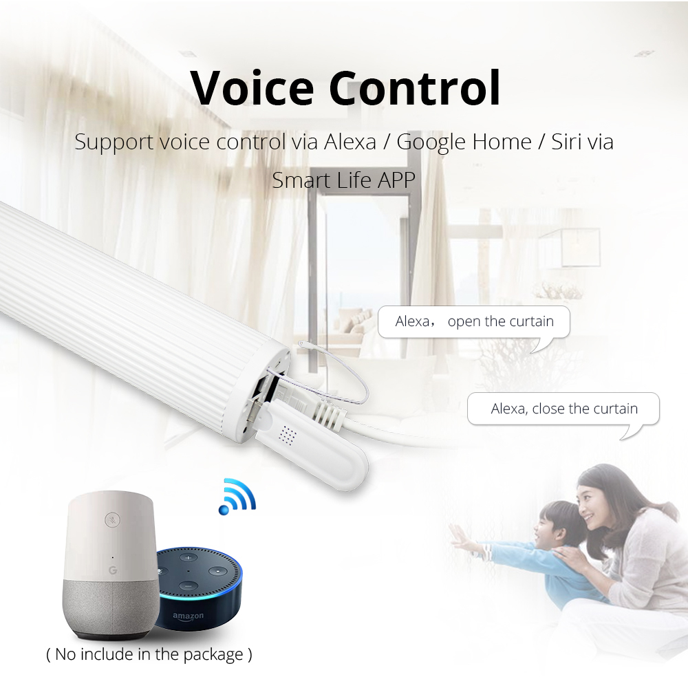 Zemismart Electric Curtain Double Track WiFi Tuya APP Alexa Google Assistant  Voice Control Adjustable Track