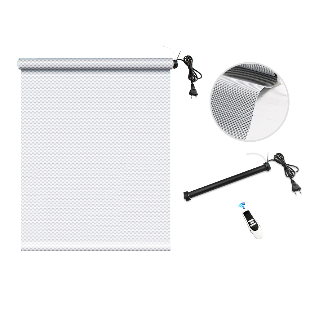 Zemismart Light Filtering Roller Shade，Cordless Window Blind with Wired Motor，Tuya WiFi APP Control Google Home Alexa Google Home Voice Control 5% Sun