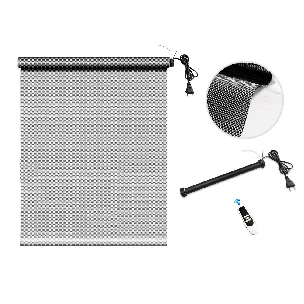 Zemismart Light Filtering Roller Shade，Cordless Window Blind with Wired Motor，Tuya WiFi APP Control Google Home Alexa Google Home Voice Control 5% Sun