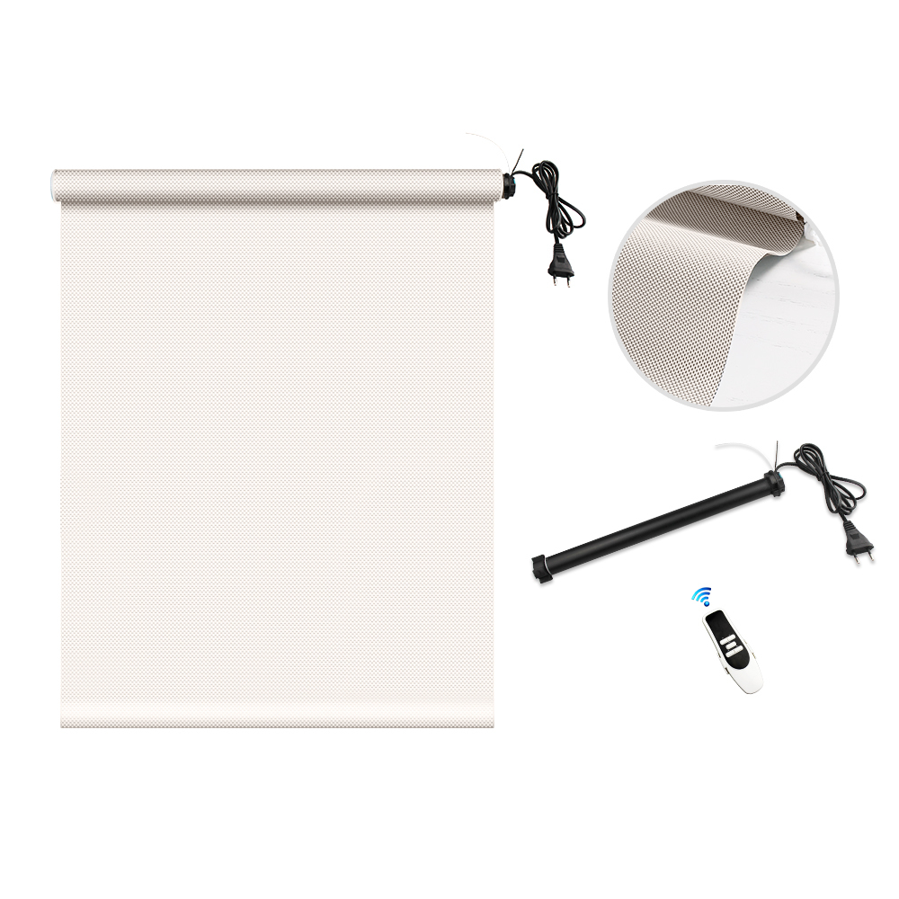 Zemismart Light Filtering Roller Shade，Cordless Window Blind with Wired Motor，Tuya WiFi APP Control Google Home Alexa Google Home Voice Control 5% Sun