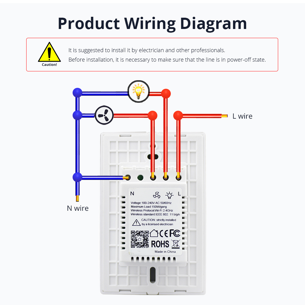 Zemismart Tuya Fan light Switch Enable Google Home Alexa