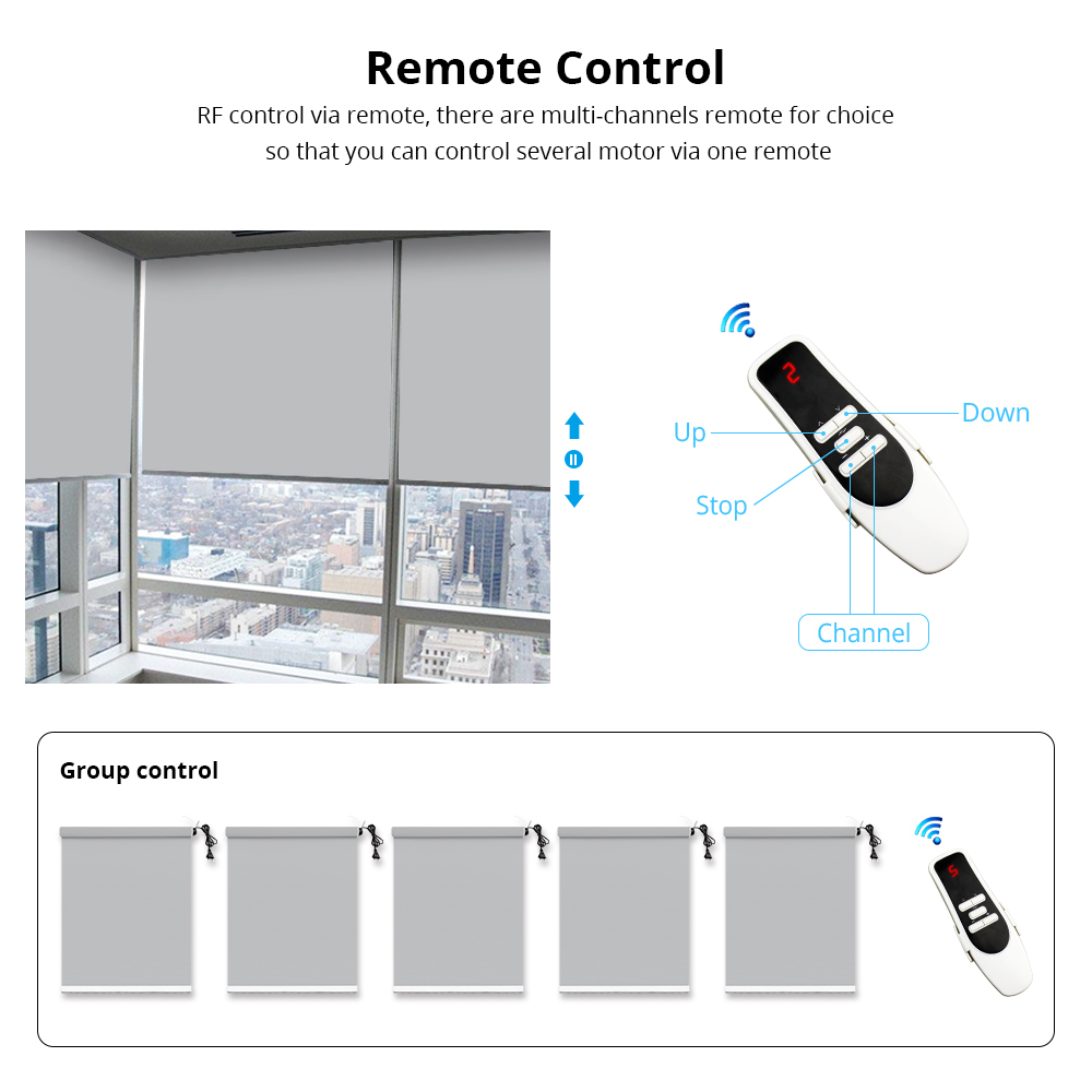 Zemismart Blackout Roller Shade,Window Blind With Wired Motor, Smart Home Control by Alexa Google Home via Tuya Smart Life APP