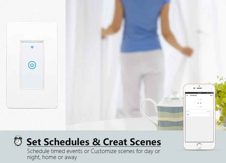 Zemismart Wall Smart Wireless WiFi US Light Switch Compatible with Amazon Alexa Google Home  Timer Function