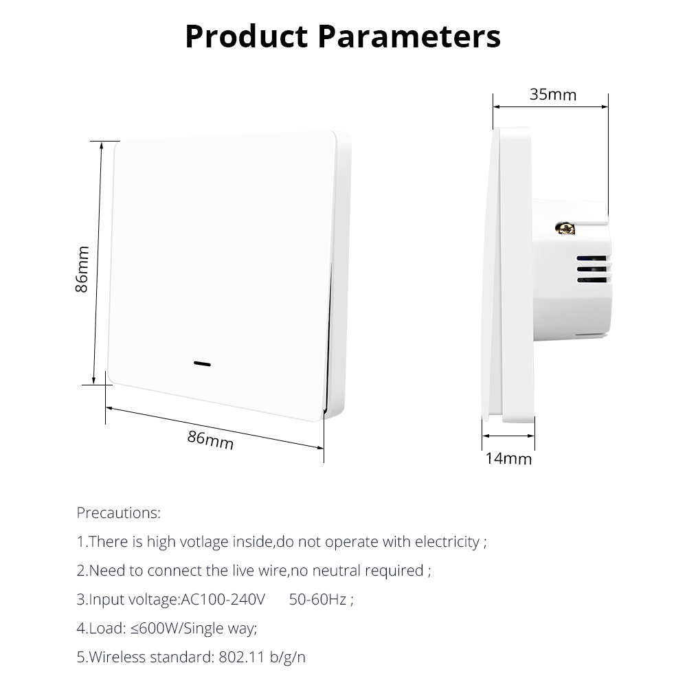 Zemismart Zigbee Light Switch No Neutral works with Tuya Smart Life Alexa Google Home APP Voice Control