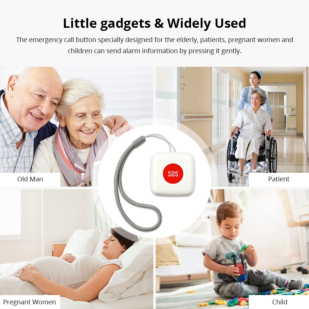 Zemismart Remote Control SOS Button Alarm Waterproof Emergency Help Alarm Switch Work with Tuya Zigbee hub