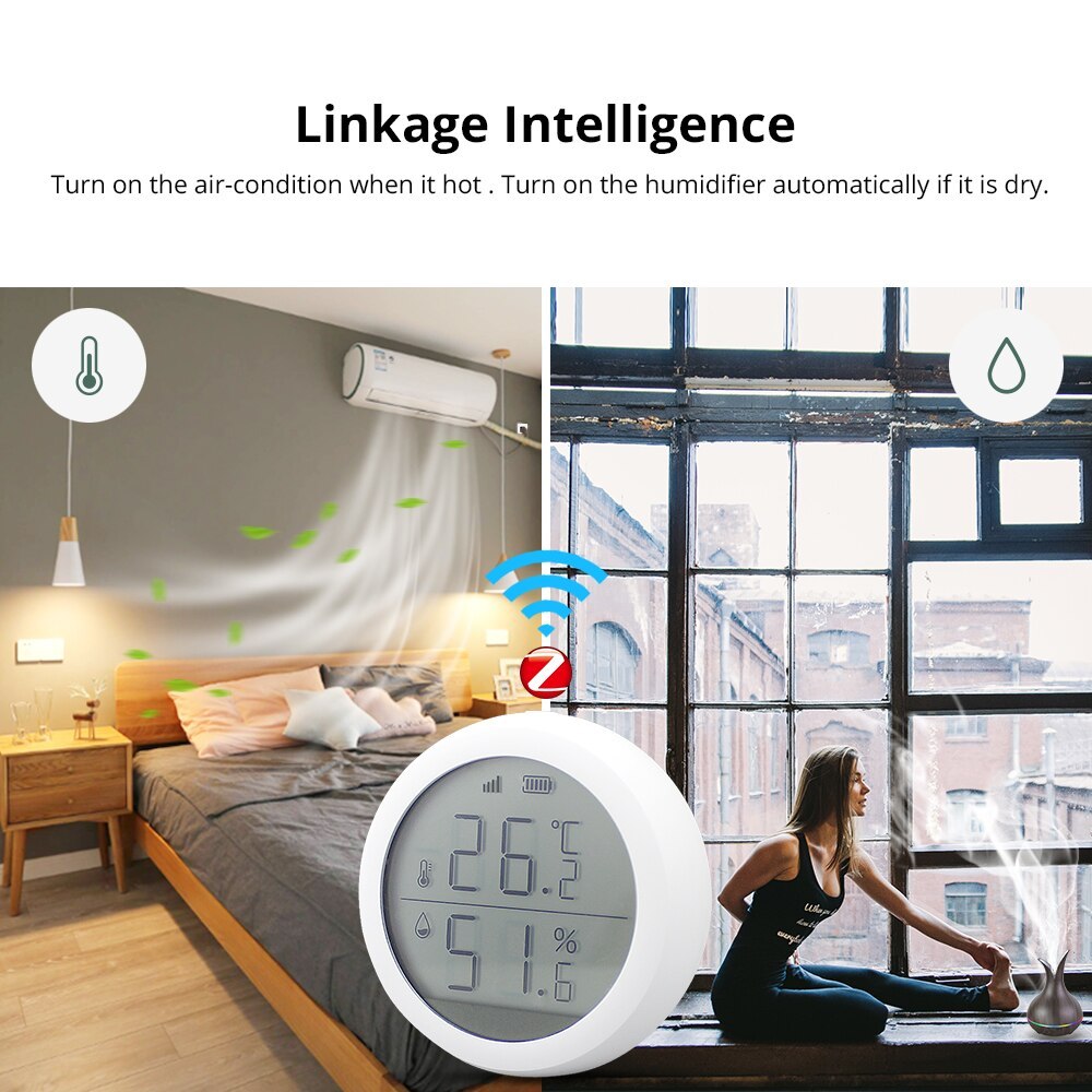 Zigbee Temperature and Humidity Sensor with LCD Screen Display Works With Tuya Amazon Google Home Assistant